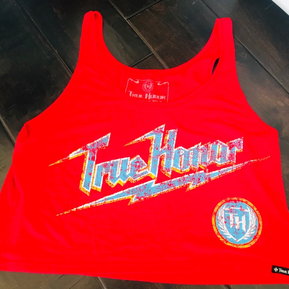 Ladies bright red TRUE HONOR athletic tank
